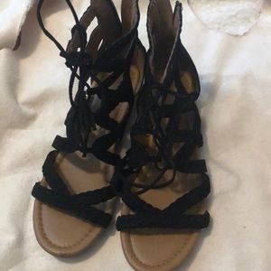 black sandals